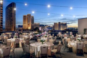 Corporate Events Las Vegas — rooftop terrace venue for corporate dining and networking events